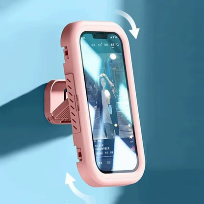 Waterproof Shower Phone Case Rotatable Wall Mount Phone Holder Anti-Fog Touch Screen Phone Shell Shower Sealing Storage Bathroom